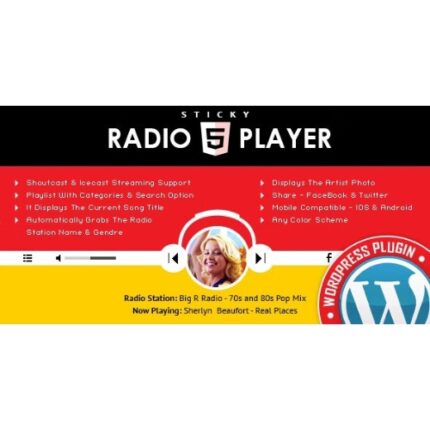 Sticky Radio Player WordPress Plugin – Full Width Shoutcast and Icecast HTML5 Player