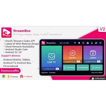 StreamBox – IPTV Player (Android Mobile, Tablets, TV, BOX, Chromebook)