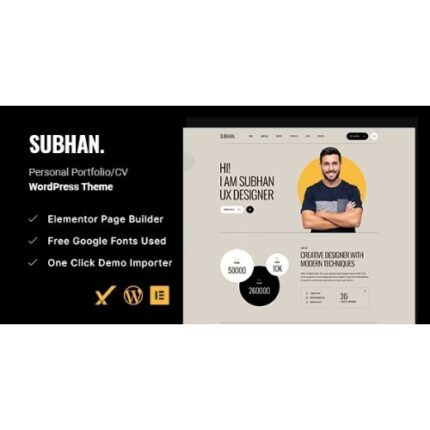 Subhan – Personal Portfolio/CV WordPress Theme