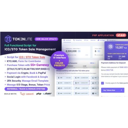 TokenLite – ICO / STO Token Sale Management Dashboard – ICO Admin Script