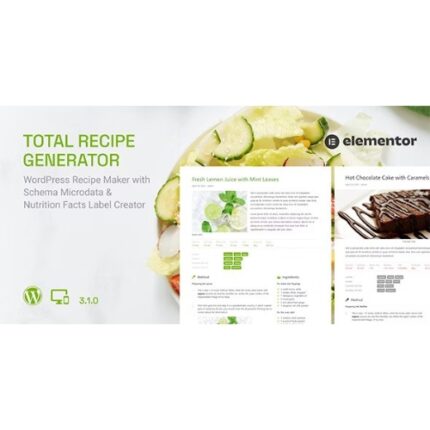 Total Recipe Generator – WordPress Recipe Maker with Schema and Nutrition Facts (Elementor addon)