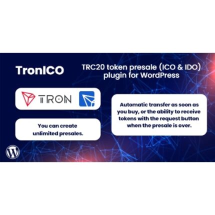 TronICO– TRC20 token presale (ICO & IDO) plugin for WordPress