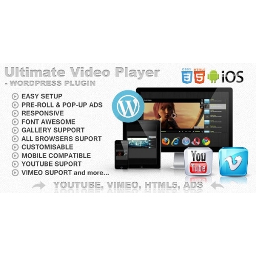 Ultimate-Player-with-YouTube-Vimeo-Ads-WP-Plugin.jpg Ultimate Player with YouTube, Vimeo, Ads WP Plugin - Image 1
