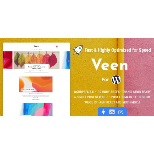 Veen-Minimal-Lightweight-Blog-for-WordPress.jpg Veen – Minimal Lightweight AMP Blog for WordPress - Image 1