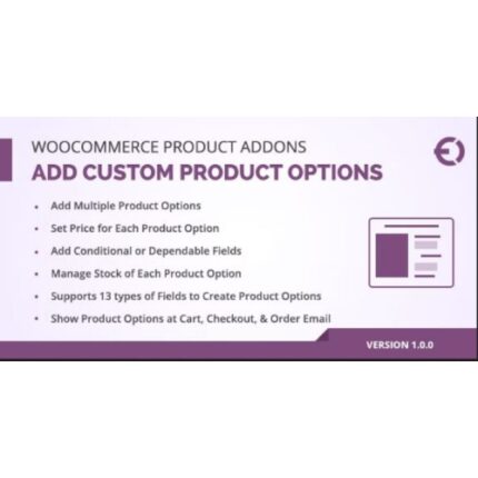 WooCommerce Custom Product Addons, Custom Product Options