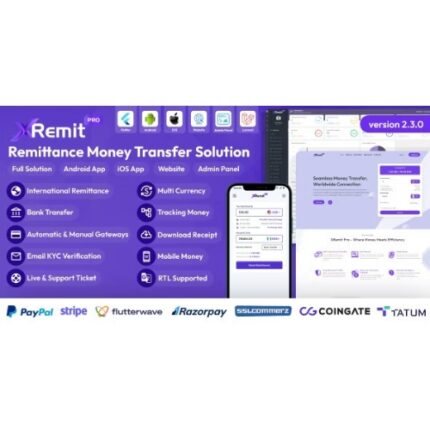 XRemit Pro – Remittance Money Transfer Full Solution