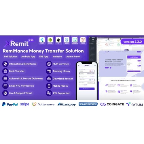 XRemit-Pro-Remittance-Money-Transfer-Full-Solution.jpg XRemit Pro – Remittance Money Transfer Full Solution - Image 1