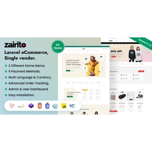 Zairito-Laravel-eCommerce-System-Single-vendor-Free-Download-2.jpg Zairito – Laravel eCommerce System | Single vendor - Image 1