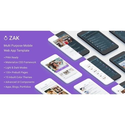 Zak: Multi Purpose Mobile Web App template (PWA)