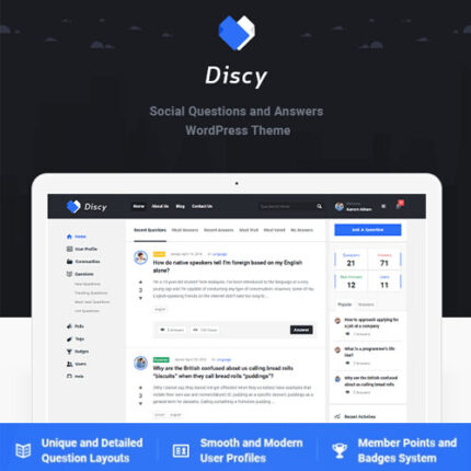 Discy – Social Questions and Answers WordPress Theme