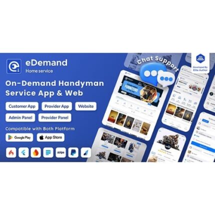 eDemand-Multi Vendor On Demand Handy Services, Handyman with Flutter App | Admin panel | Web Version