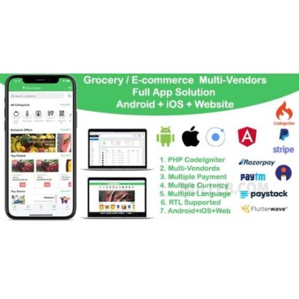 grocery / delivery services / ecommerce multi vendors(Android + iOS + Website) ionic 7 / Laravel