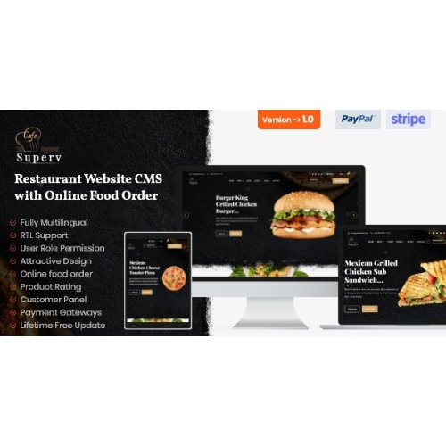 superv.jpg Superv -Restaurant Website CMS & Management System with Food Order - Image 1